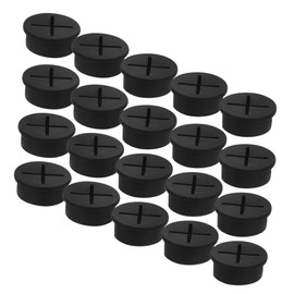 CIYODO Your Space 20 Pack 25mm Cable Grommet Rubber Hole Grommet Ring Wire Hole Plug Black
