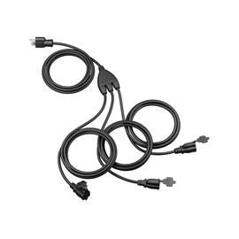 DEWENWILS Outdoor Extension Cord Multiple Outlets 45ft, Evenly Spaced 3 Outlets Plugs with Safety Cover, 16/3 SJTW Weatherproof Wire for Lights Holiday Decorations