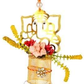 Aditri Creation Set of 2 Lord Ganesh Shublab Gampati Hanging Home Wall Decor Festival Decor Traditional Door Hanging Temple Decor New Year Gift Design-2