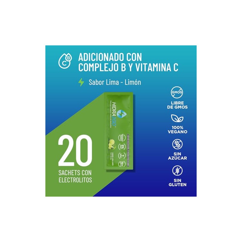 Hidra2go, Electrolitos Sin Azucar, Con Vitamina C, Complejo B, Magnesio