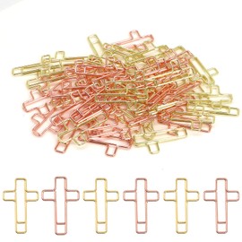 50 PCS Cross Paper Clips for Bible Bible Study Supplies Bible and Journal Cross Shaped Paper Clips Christian Journaling Supplies