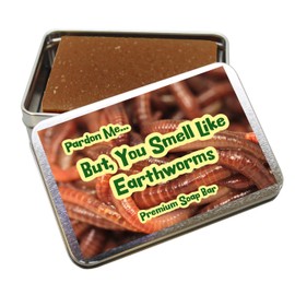 Gears Out You Smell Like Earthworms Soap Bar Anglers Gag Gift for Outdoor Lovers Coffee Soap for Adults Unisex Stocking Stuffers for Men Hunting Fishing Humor