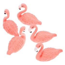 OATIPHO 5pcs Flamingo Nail Art Display Stand Resin Holder for Fake Hand Nail Practice for Beginners and Professionals Durable and Easy to Clean for Painting and Training Pink