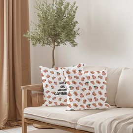 FLDAS Just a Girl Who Loves Capybaras Pillow Covers 18x18 Set of 2, Cute Capybara Decor Pillow Cases, Christmas Capybara Gifts Home Room Decor, Capybara Themed Pillows Decorative Throw Pillows Cover