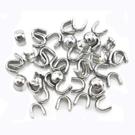 100 Pieces Zipper Retainers Metal U Shaped Top Stoppers Zipper Latches for Bags Coats Jackets (8#)