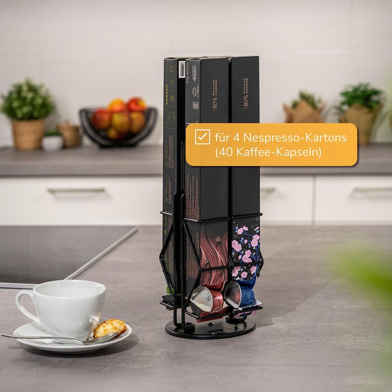 eluno Capsule Stand for Nespresso, Capsule Dispenser for Carton, 360°