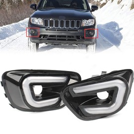 Pevolgen Suitable for 2011-2016 Jeep Compass front bumper fog lights with daytime running lights