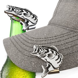 Buck Hat Clip Bottle Opener – Deer Hunter's Essential Cap Accessory - Perfect for Outdoor Adventures and Gifts (Bass)