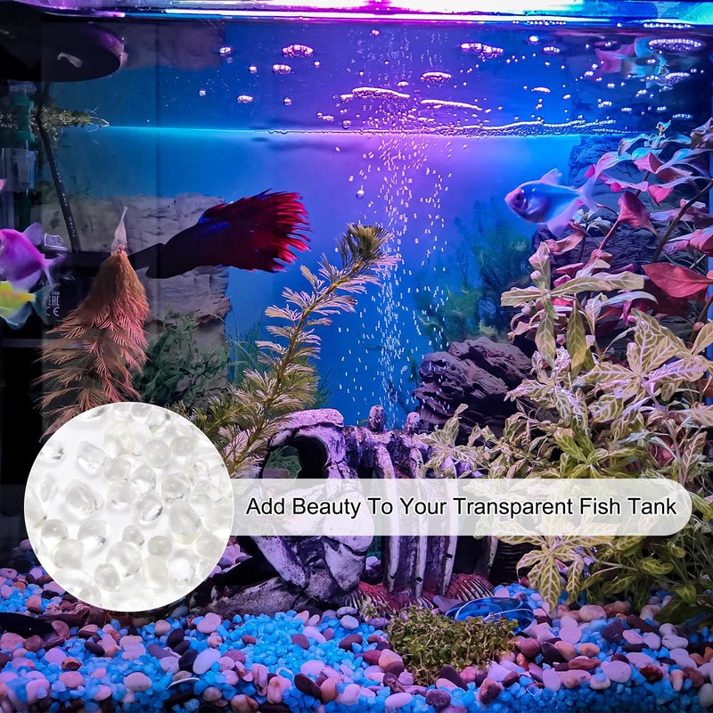 M METERXITY ハイラスターラウンドファイヤーグラスビーズ ガラスジェム ガラス小石 ガラスビーズ 花瓶/ファイヤーピット/クラフト/水槽/庭の装飾用 8-13mm 350g/0.77ポンド 透明