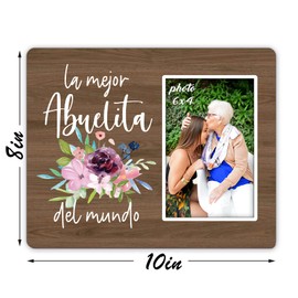 Grandma Gifts Picture Frame,Abuelita Birthday Christmas Mother’s Day Thanksgiving Gifts From Grandson Granddaughter,Abuelita Spanish Wall & Tabletop Photo Frame 4″×6″,Best Grandma Gifts - F136