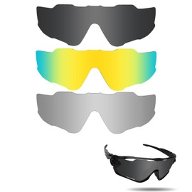 Fiskr Lenses Replacement for Oakley Jawbreaker Sunglasses 3 Pair Pack