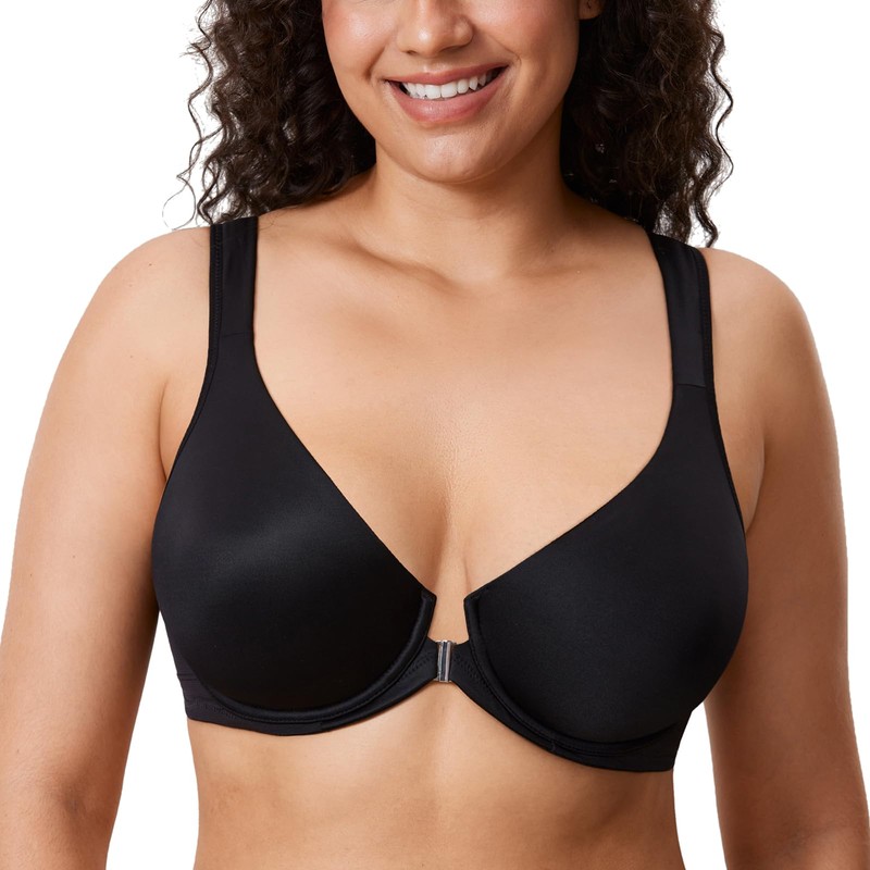 DELIMIRA Women's Posture Correction Bra with Front Closure Bra Large