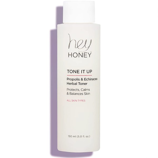 Hey Honey Tone It Up Propolis & Echinacea Water Herbal Face Toner | Effective 3-in-1 Anti-Aging, Protects, Soothes & Balance Premature Skin | 5.0 oz.