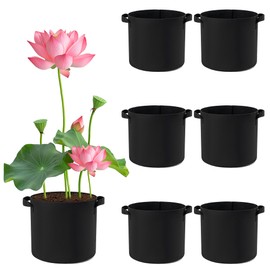 LUCKIPLUS 2 Gallon Lily Plant Pots for Pond, 6 Pack Aquatic Planter Thickened Fabric Felt Pots with Handles, Durable Breathe Reusable Plant Grow Bag for Aquatic Plants, Flower, Carrot, Potato, Tomota