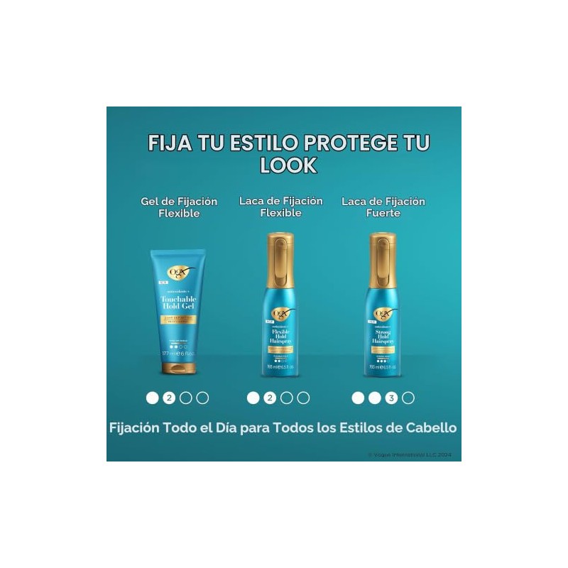 Ogx Touchable Hold Gel Fijador Fijación Media Antioxidantes Controla Frizz