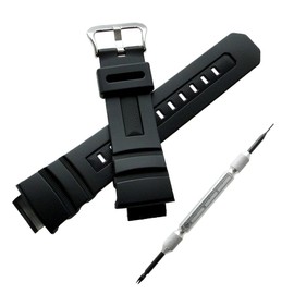 CASIO Genuine Casio g-shock Replacement Belt Band 10273059 Compatible with AW-590 AW-591 AWG-100BR 100 101 M100 (1. Spring bar remover + instruction manual included)