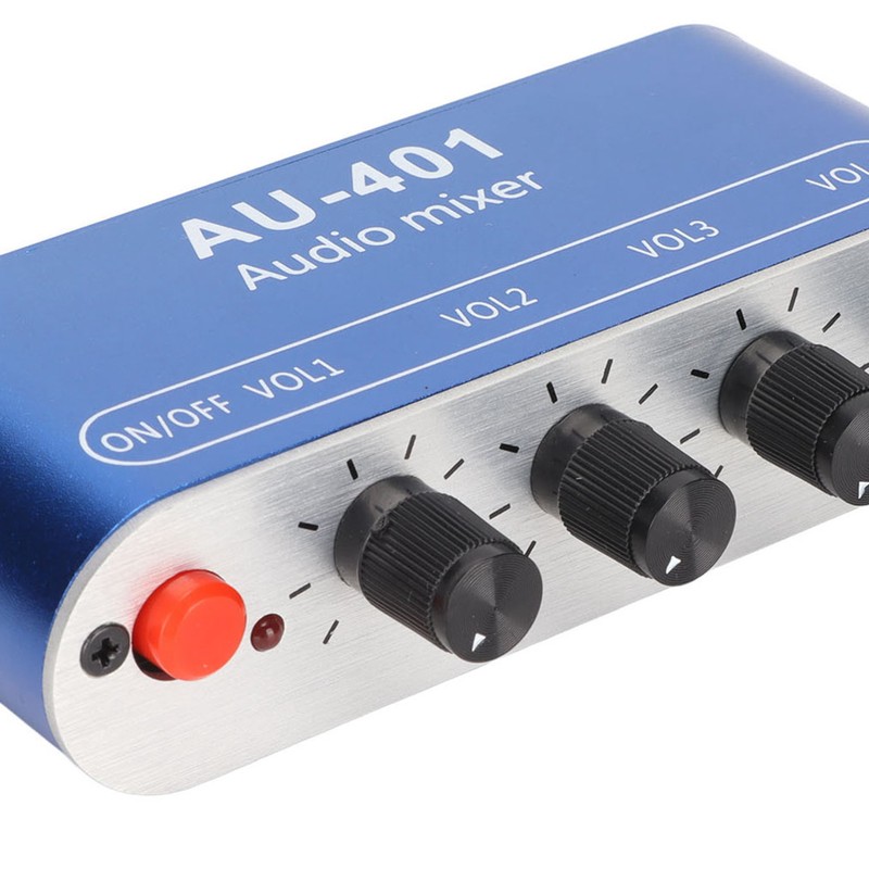 Mini Stereo Mixer 4 in 1 Out Volume Adjustment 3.5mm