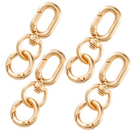 4PCS Double Opening Keychain Clip, Necklace Shortener Clip, Swivel Snap Hooks Gold Key Chain Rings Lobster Claw Clasps for Key Chains, Jewelry, Crafts, Gold