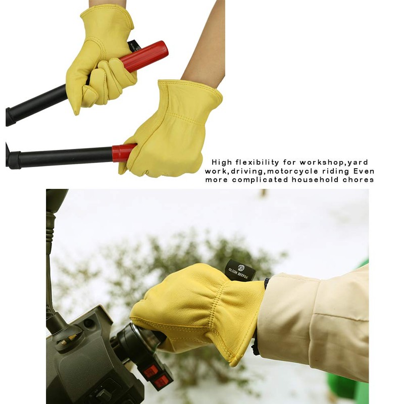 OLSON DEEPAK Leather Gardening Gloves for Men and Women, Soft