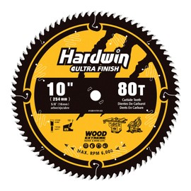 Hardwin 10-Inch 80-Tooth ATB Saw Blade, Carbide-Tipped 5/8 Arbor, Precision Cut for Table Saws & Wood/Plywood/Composites