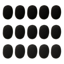 eBoot Lapel Headset Microphone Windscreens, Foam Microphone Covers, Mini Size, 15 Pack