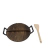 Home VSS Cast Iron， Pre-Seasoned Wok 12.5" With Wood Spatula