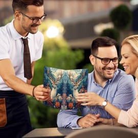 KUJKBFWJ Server Books for Waitress - Cute Server Guest Book with Zipper Pocket & Note Pad Holder | PU Leather Waiter Book Organizer, Dear, Apron-Compatible Server Wallet