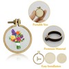 12 Pieces Mini Wooden Hoops Die Cut for Cross Stitch