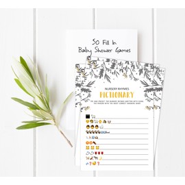 Inkdotpot Pack of 50, Girl Boy Baby Shower Party Collection, Pictionary Baby Shower Party Games, Activities, Decorations, Bird Theme Party Supplies