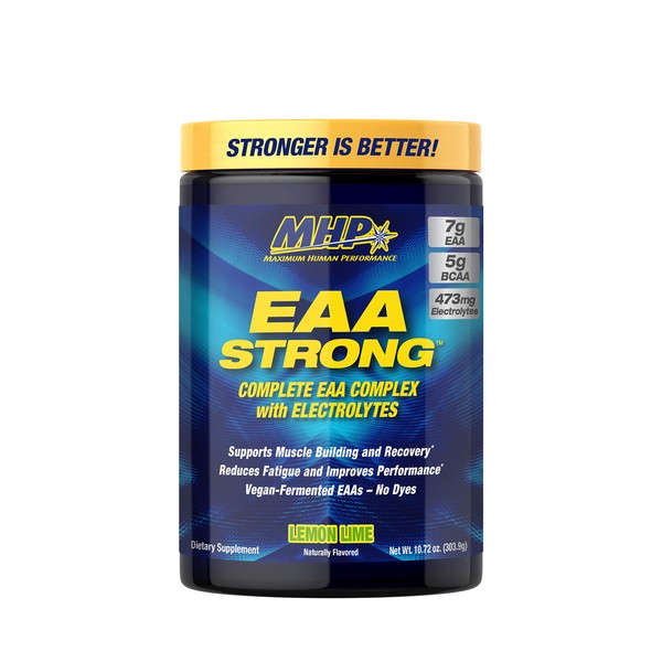 Maximum Human Performance Mhp Eaa Strong, All 9 Essential Amino Acid Supplements, Electrolytes, Lemon Lime