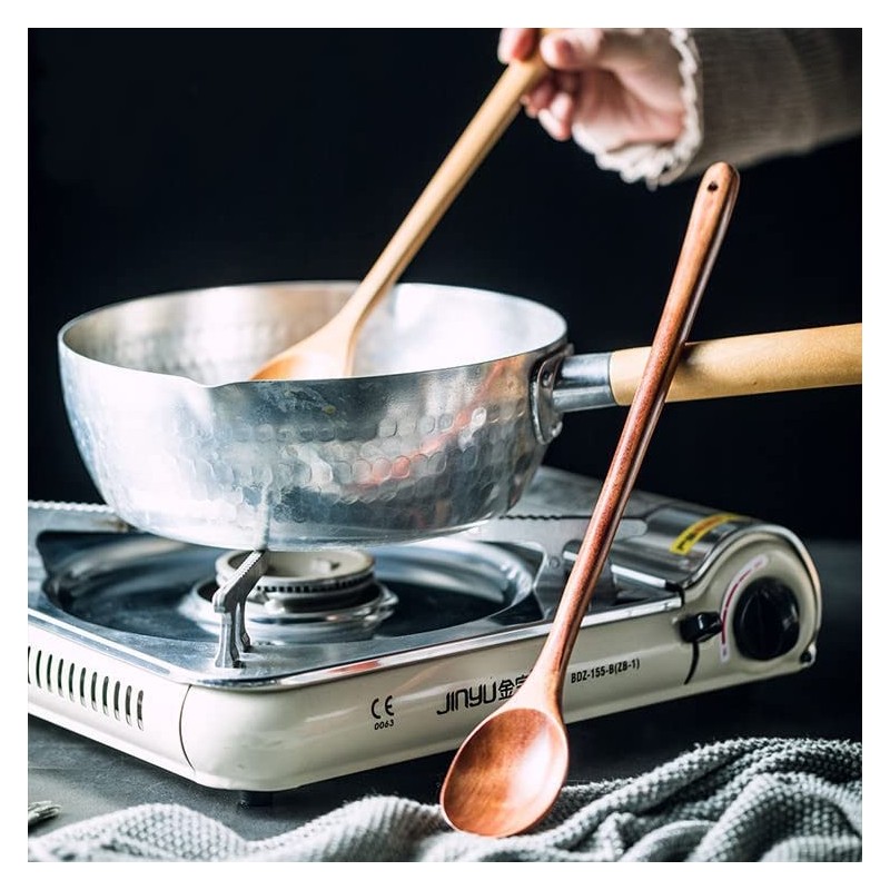 88flix Korean Spoon Dinnerware Wooden Long Long Squkara Set of