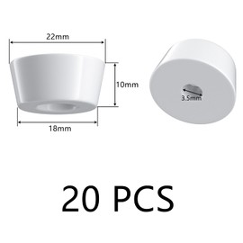 20 PCS White Rubber Feet Pads with Screws for Funitures (22_x_18_x_10_mm)