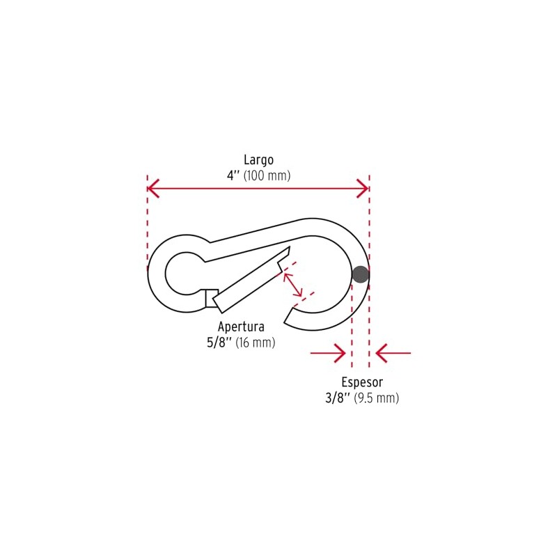 Fiero BMA-3/8, Bandola mosquetón, de acero al carbono, 3/8"