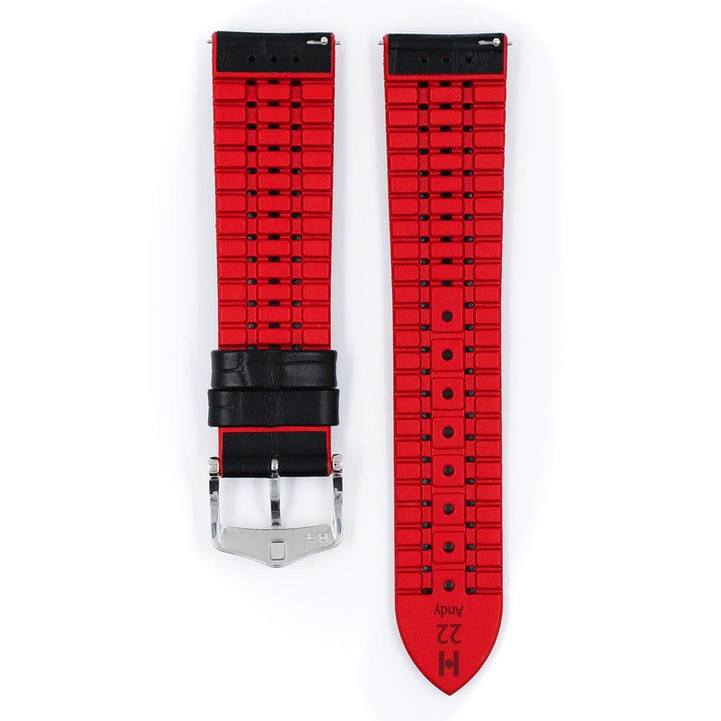 Hirsch Andy Calf Watch Strap - Red - L -