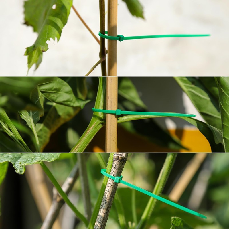 Pack of 100 Cable Ties Green Cable Ties for Garden