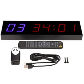 Gym Timer Interval 6 Bit LED Workout Countdown Up Stopwatch with Remote 1.8in AC110~240V AU Plug