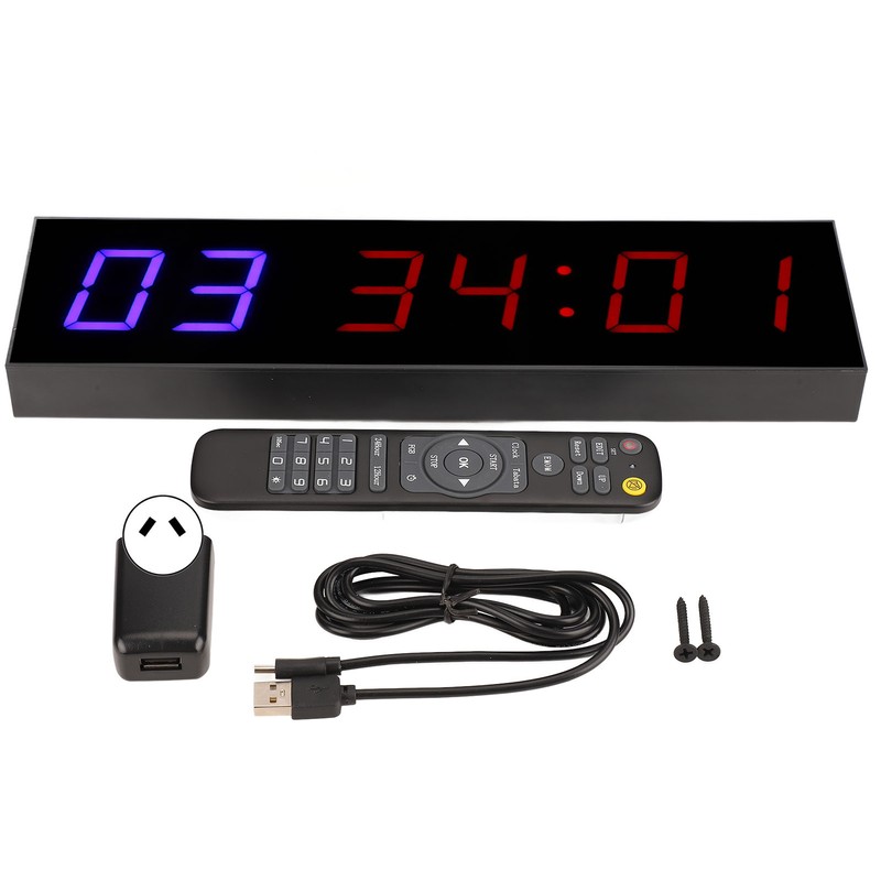Gym Timer Interval 6 Bit LED Workout Countdown Up Stopwatch