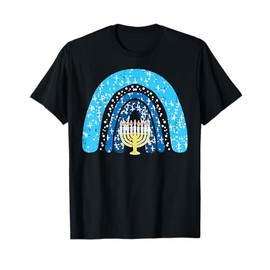 Hanukkah Rainbow Chanukah Jewish Women Girls Kids Toddlers T-Shirt