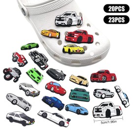 Pack of 43 Excavators, Truck & Car Shoe Pins Made of PVC - Technical Vehicles as Funny Shoe Charms for Children & Adults, Unique Shoe Decoration, DIY Shoe Accessories for Boys, Girls & Teenagers