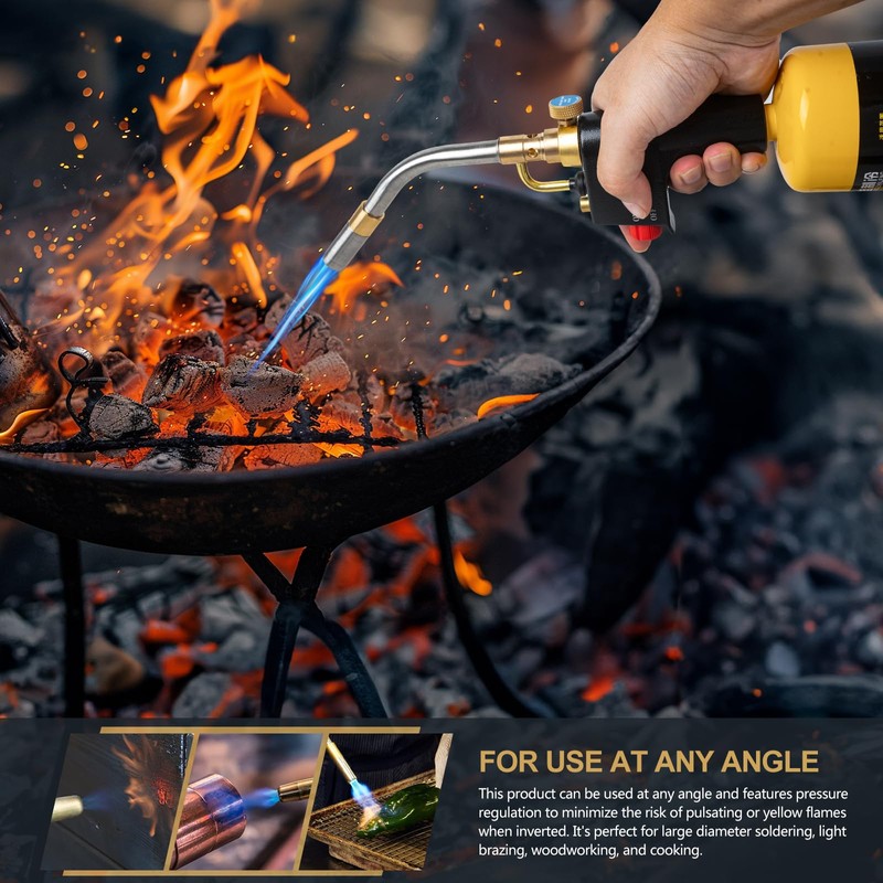 Propane Torch with 3 Tips, Instant on/off Ignition and Flame