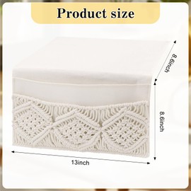 yuuzue 2Pcs Macrame Bedside Caddy Bedside Storage Organizer Basket Bed Hanging Bag Boho Remote Control Holder Table Cabinet Caddy Sofa Armrest Bag Magazine Holder for Home Bedroom Living Room Dorm Bed