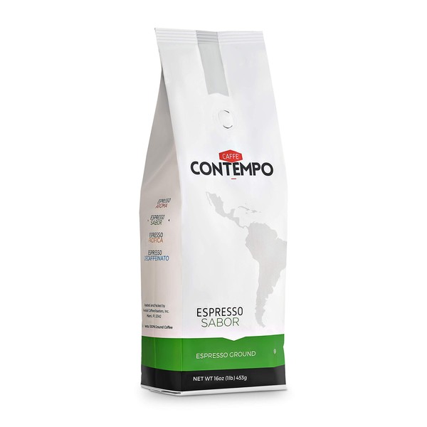 CAFFÉ CONTEMPO Espresso, mezcla de sabor (Central/Sudamericana), molido fino, tostado oscuro, café molido recién tostado