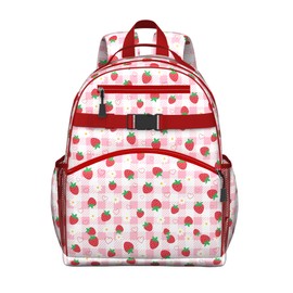 gdhiybf Strawberry Kids Backpack For Girls Water Resistant Schoolbags For Elementary Primary School Students Girl Backpacks Cute Travel Bag Gifts For Kids