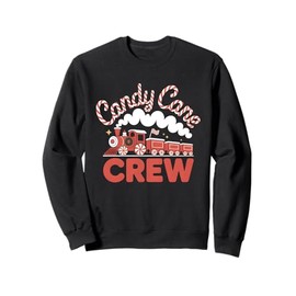 Christmas Peppermint Train Candy Cane Crew Kids Boys Girls Sweatshirt