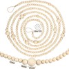 TENOL Christmas Wood Bead Garland Xmas Tree Ornament 3.6M Long