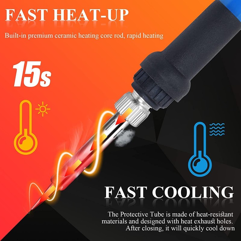 ILibiLib 60W Electric Soldering Iron Gun Tool Kit Welding Desoldering