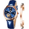 OLEVS Watches for Women Automatic Mechanical Ladies Watch Leather Strap