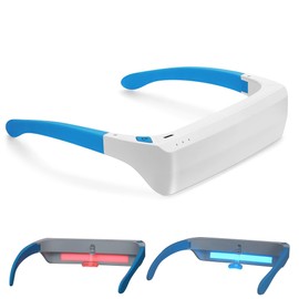Light Therapy Glasses, Blue + Red Light Therapy, Blue Light for Good Sleep, Winter Blues, Jet Lag, Night Shift, Energy and Mood, Unique 670nm Red Light for Eye Health