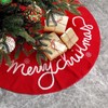 QLEKEY 24 Inch Christmas Tree Skirt Large Plush Xmas Red