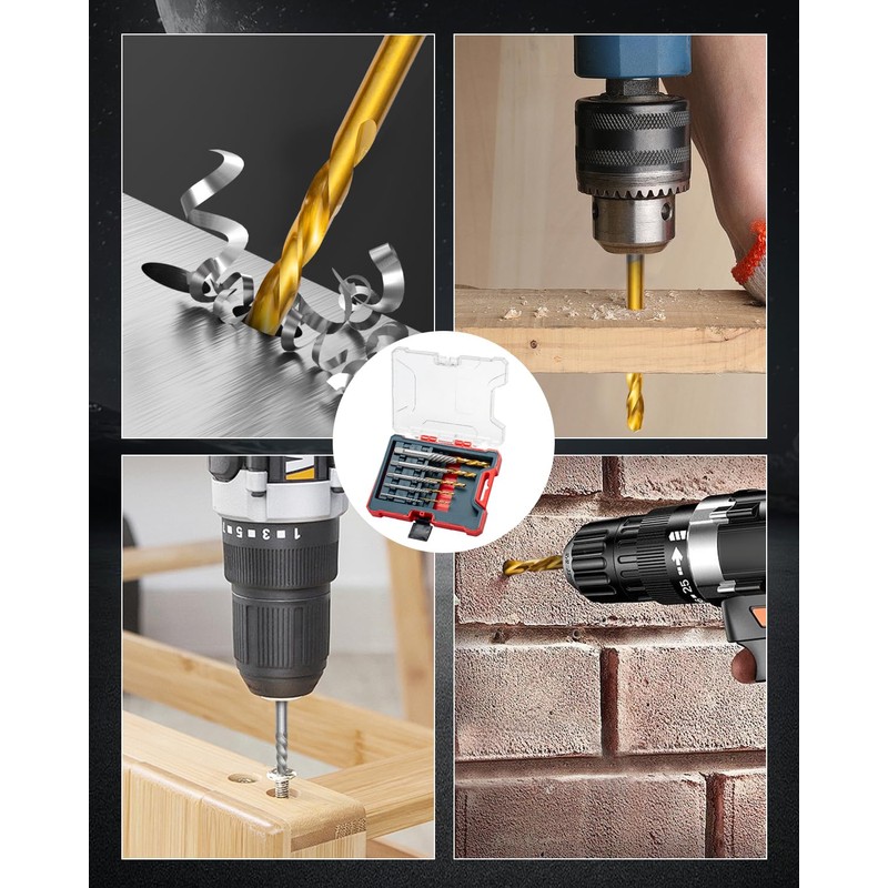 ROTATION 10-Piece Screw Extractor and Drill Bits Set, Bolt Remover